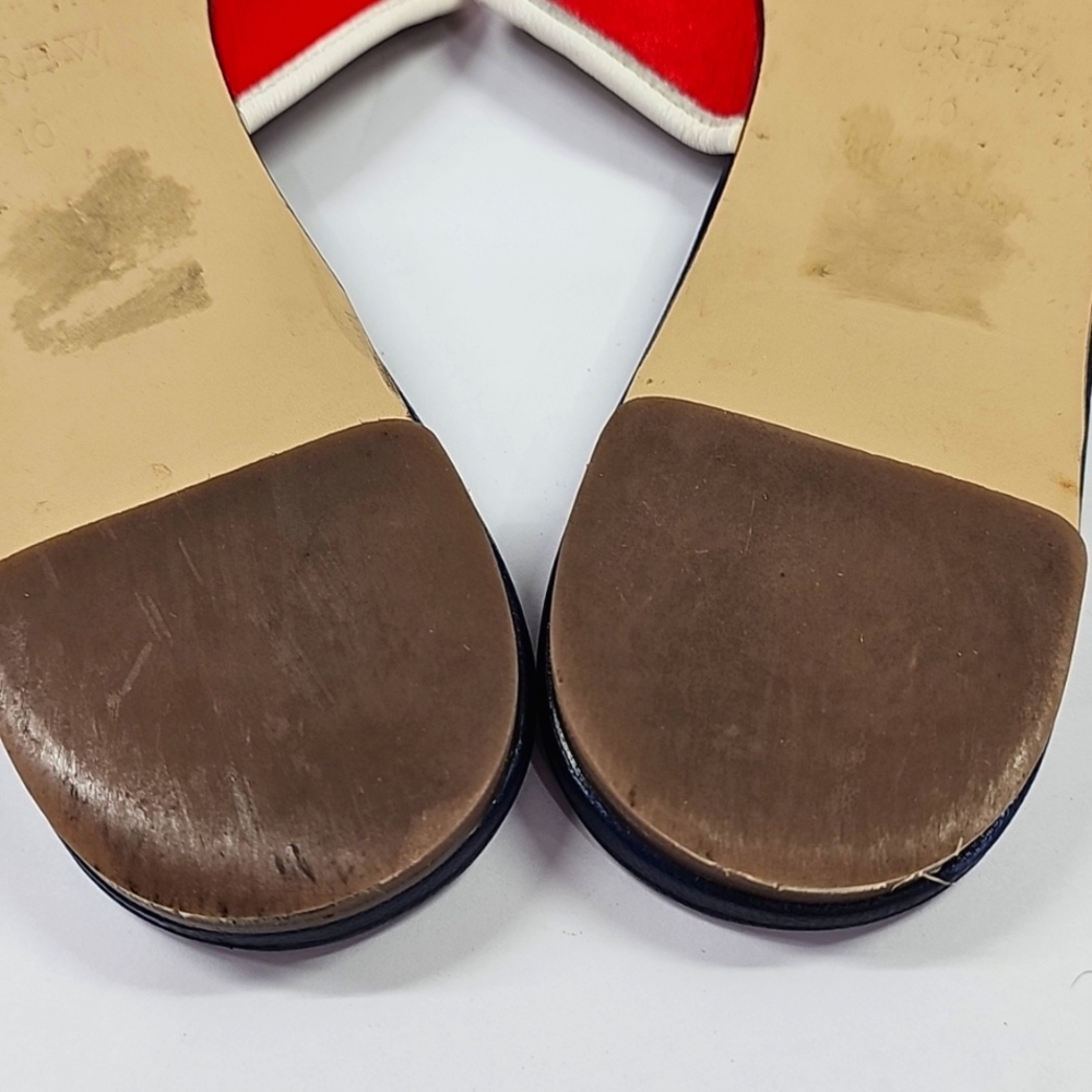 J Crew Women's Navy and Red Slide Sandals - Picture 9 of 12